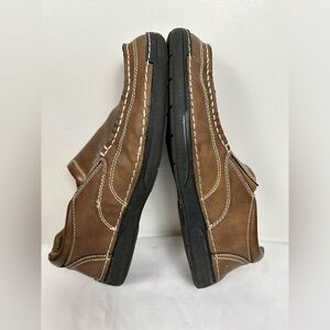 Izod Men's Charlie Slip On Memory Foam Loafers Shoes Size 11 Leather Dark Tan